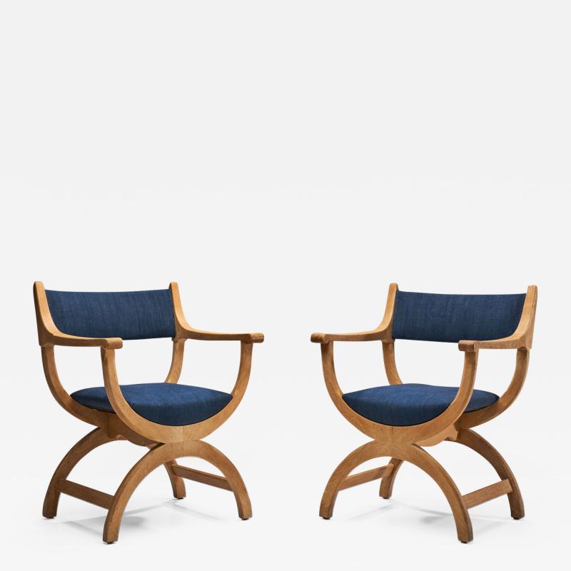 Henning Kjaernulf Pair of Kurul Chairs by Henning Kj rnulf for EG Kvalitetsm bel Denmark 1960s