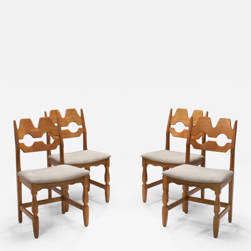 Henning Kjaernulf Set of Four Oak Henning Kj rnulf Dining Chairs for Nyrup Denmark 1960s