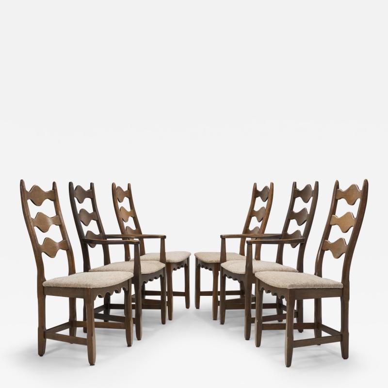 Henning Kjaernulf Six Razorblade Oak Chairs by Henning Kj rnulf Denmark 1960s