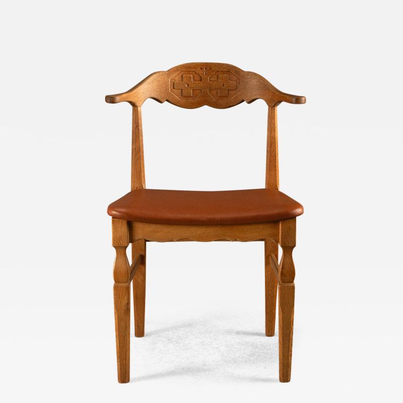 Henning Kjaernulf Solid Oak Desk Chair by Henning Kj rnulf Denmark 1960s