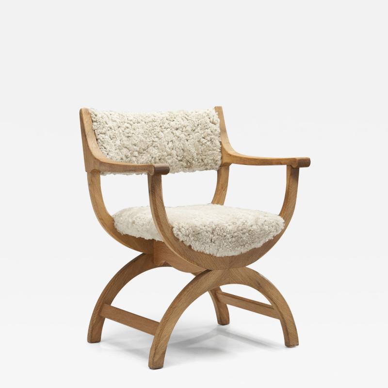 Henning Kjaernulf Upholstered Kurul Chair by Henning Kj rnulf for EG Kvalitetsm bel Denmark 1960s