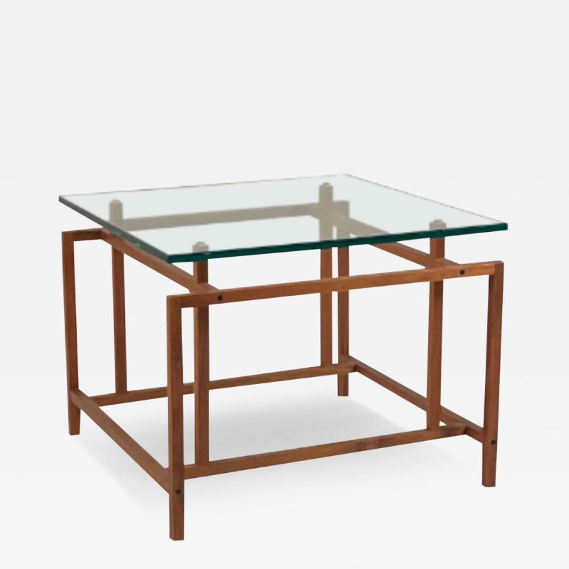 Henning N rgaard Slender Teak and Glass Side Table by Henning N rgaard for Komfort M bler