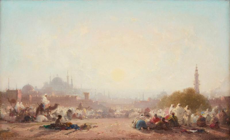 Henri Duvieux Henri Duvieux French Orientalist Oil Painting Morning View Hagia Sophia Turkey