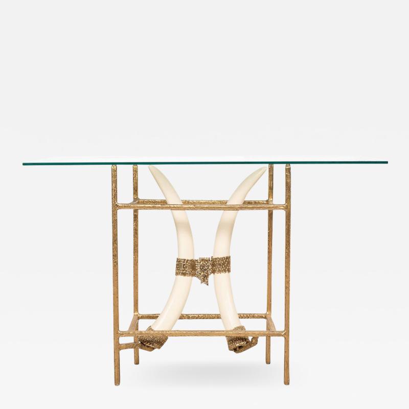 Henri Fernandez 20thC French Resin Tusks Console Table Henri Fernandez c 1970