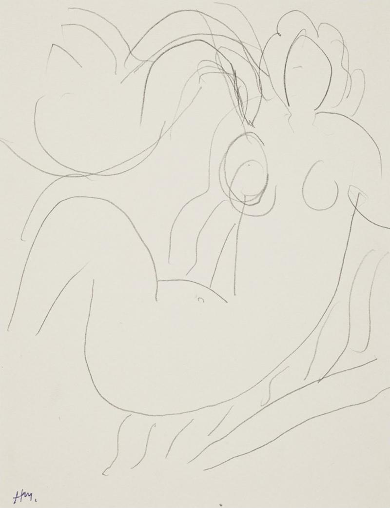 Henri Matisse HENRI MATISSE 1869 1954 L da et le cygne Pencil on paper Circa 1945 