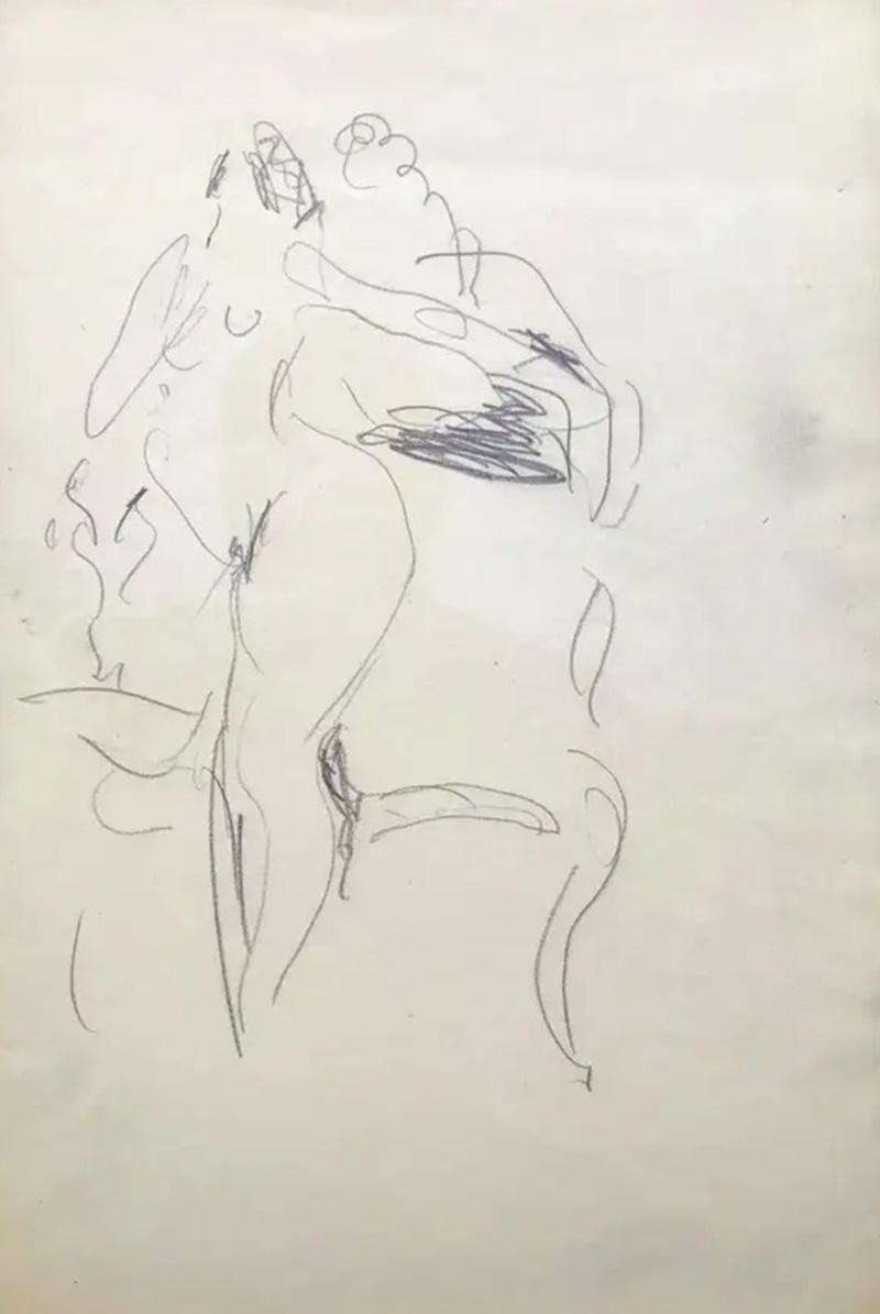 Henri Matisse Henri Matisse Pencil Of Nude By Chair From Matisse Estate
