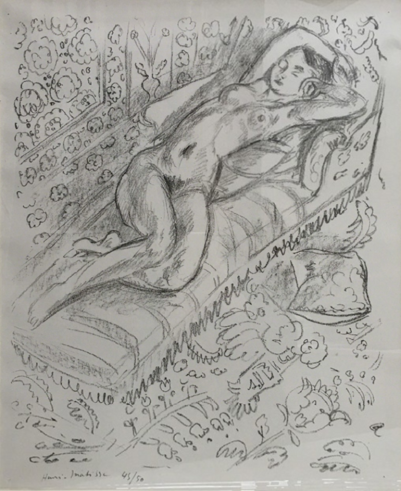 Henri Matisse Nu Sur Chaise de Repos sur Fond Moucharabich 1922