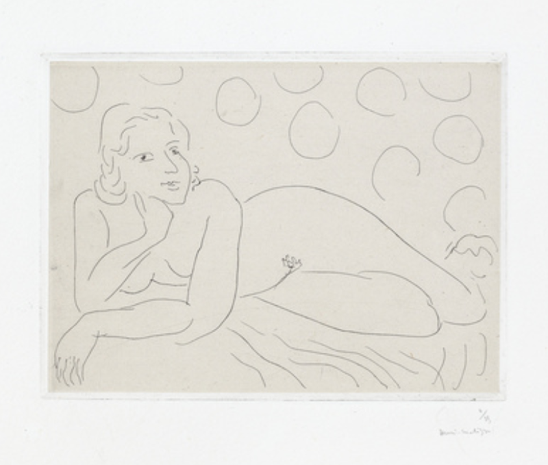 Henri Matisse Nu allong sur fond motifs circulaires 1929