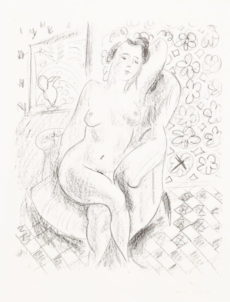 Henri Matisse Nu au fauteuil sur fond moucharabieh