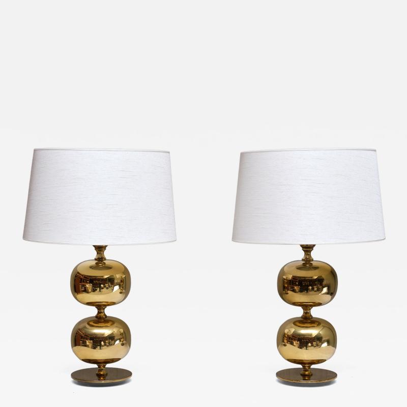Henrik Blomqvist Pair of Henrik Blomqvist Brass Table Lamps Stilarmatur Tran s Sweden 1960s