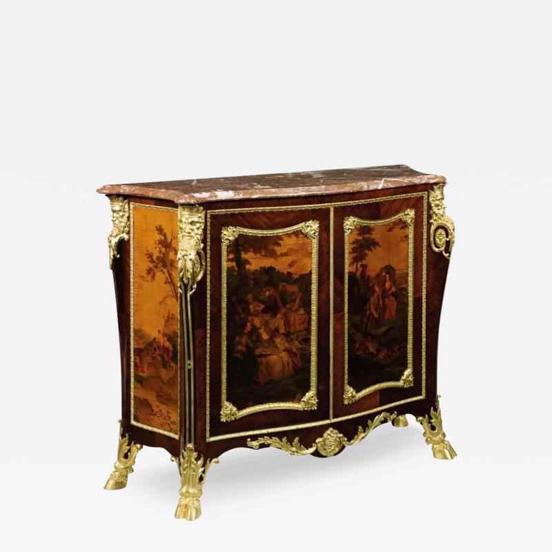 Henry Dasson An Exceptional French Ormolu and Vernis Martin Kingwood Commode Dasson