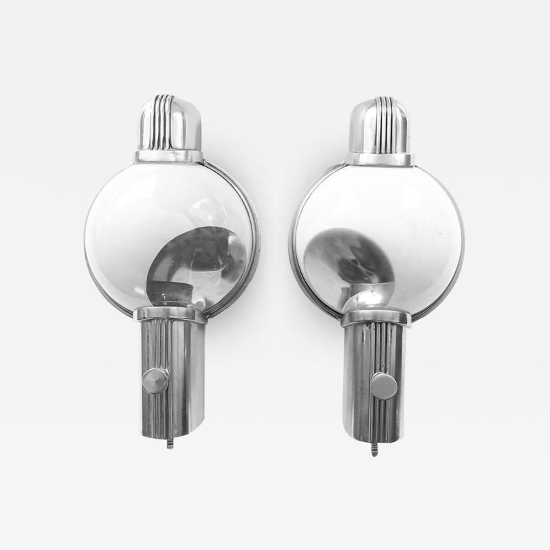 Henry Dreyfuss Pair of Henry Dreyfuss Train Sconces