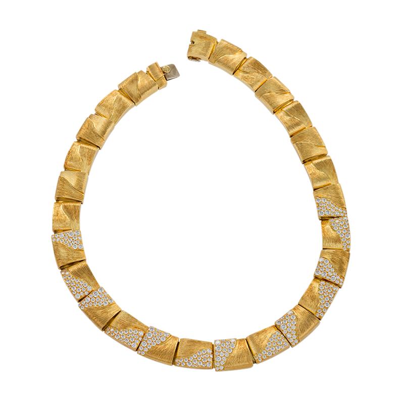 Henry Dunay American Gold Necklace with diamonds by Henry Dunay