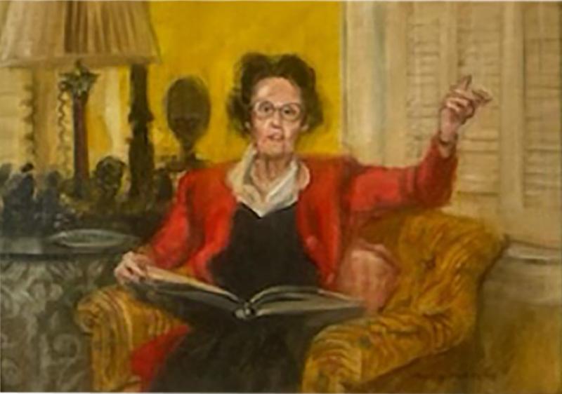 Henry Koehler PORTRAIT OF WOMAN WITH BOOK PAINTING BY HENRY KOEHLER