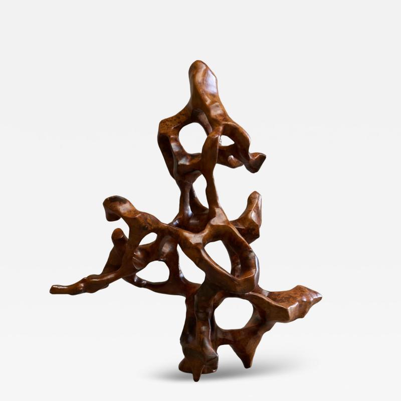 Henry Moore Large Organic Sculpture in Burl Wood Mid 20th Century