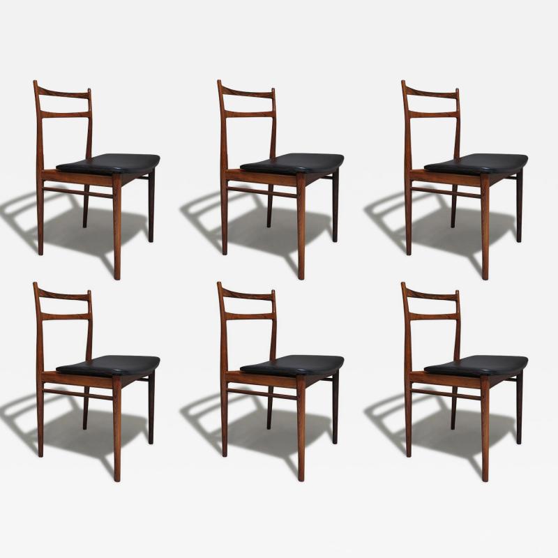 Henry Rosengren Hansen 6 Mid century Rosengren Hansen Rosewood Danish Dining Chairs