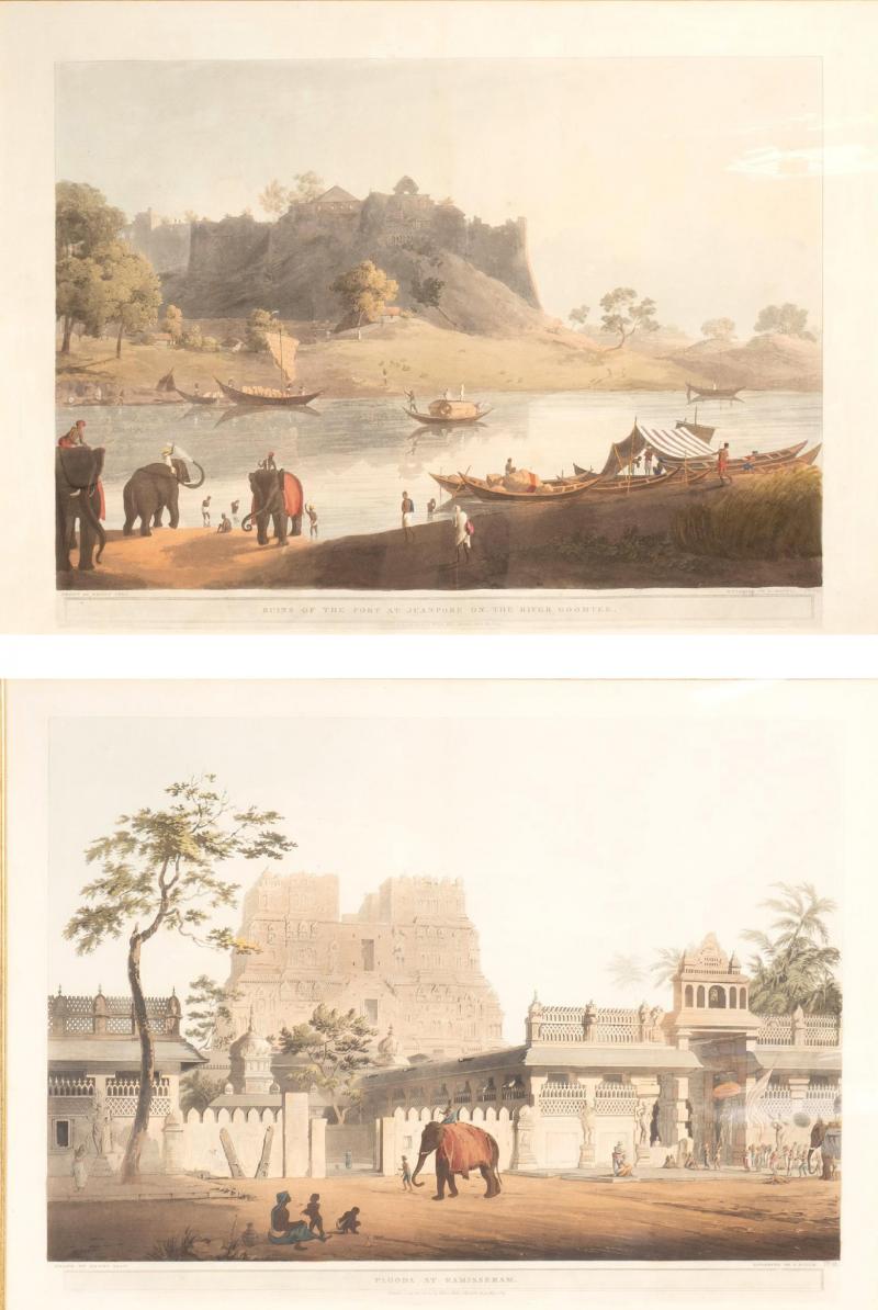 Henry Salt Engravings Of Pagoda At Ramisseran Ruins Of The Port