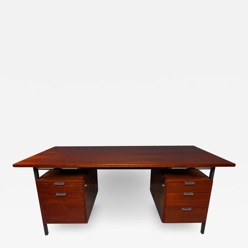 Herbert Hirche 1950s Herbert Hirche Teak Steel Desk for Holzapfel Germany