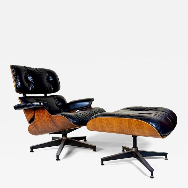 Herman Miller 3rd Generation Eames Lounge Chair Ottoman Rosewood Original Black Leather