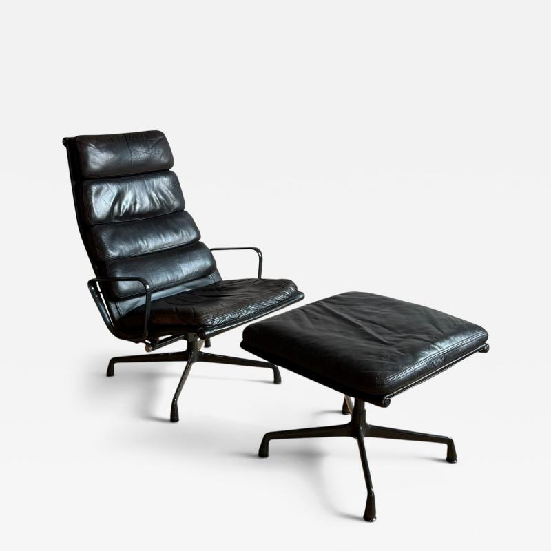Herman Miller Eames Soft Pad Lounge and Ottoman for Herman Miller c 1990