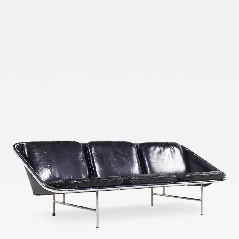 Herman Miller George Nelson for Herman Miller Mid Century Leather and Chrome Sling Sofa