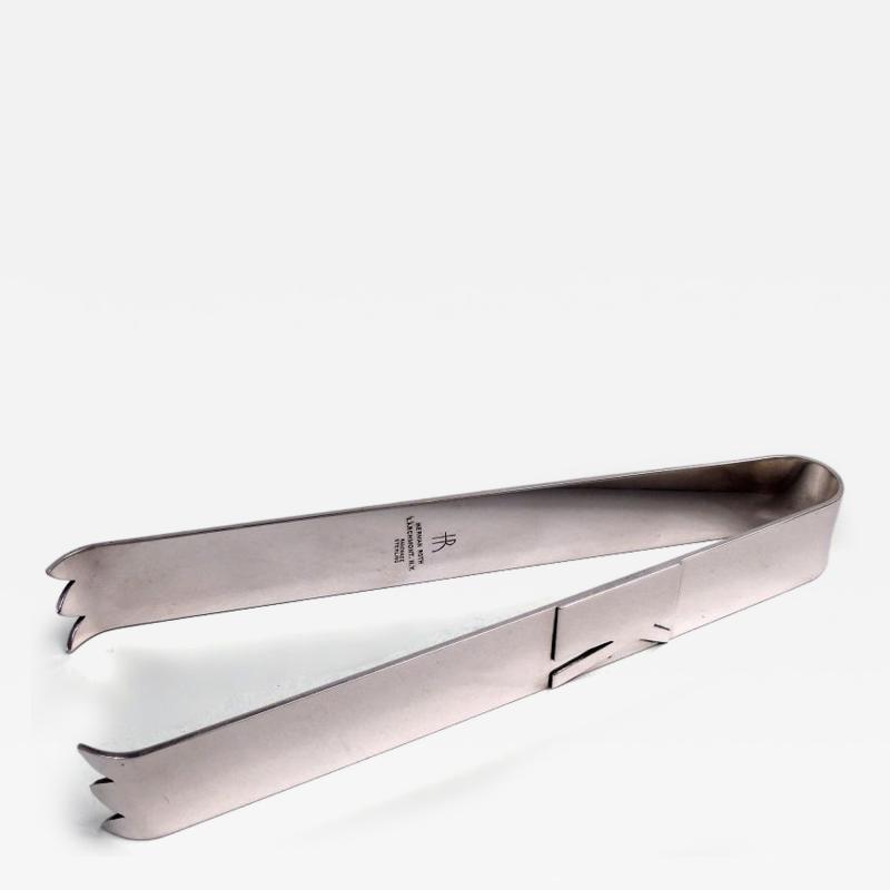 Herman Roth Herman Roth New York Midcentury Modern Sterling Silver Ice Tongs