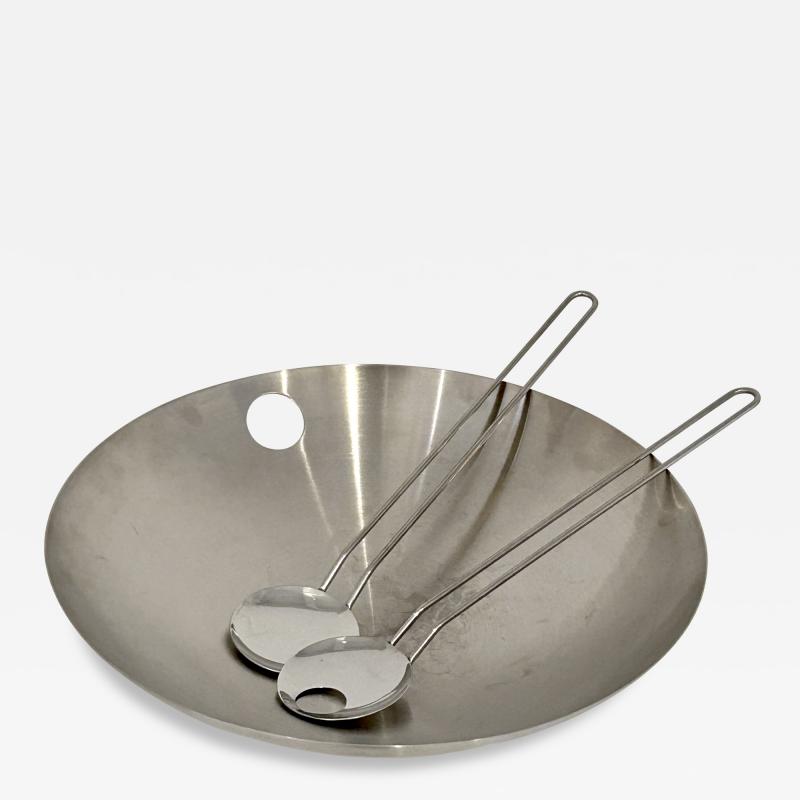 Herstal Denmark Stainless Steel Bowl with Salad Servers