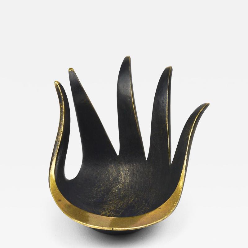 Herta Baller Walter Bosse Sculptural Brass Hand Bowl or Ashtray Herta Baller Austria 1950s