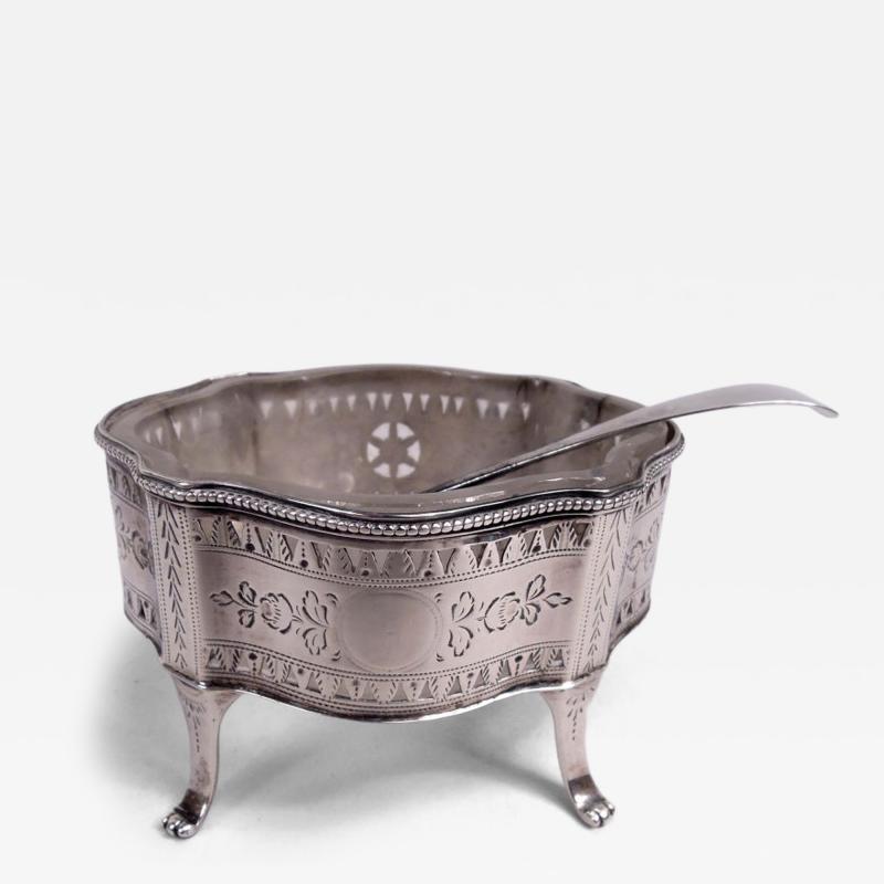 Hester Bateman Hester Bateman English Georgian Neoclassical Open Salt Spoon 1789