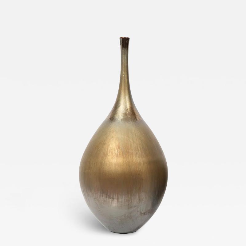 Hideaki Miyamura Tall Vase by Hideaki Miyamura in Bronze Glaze
