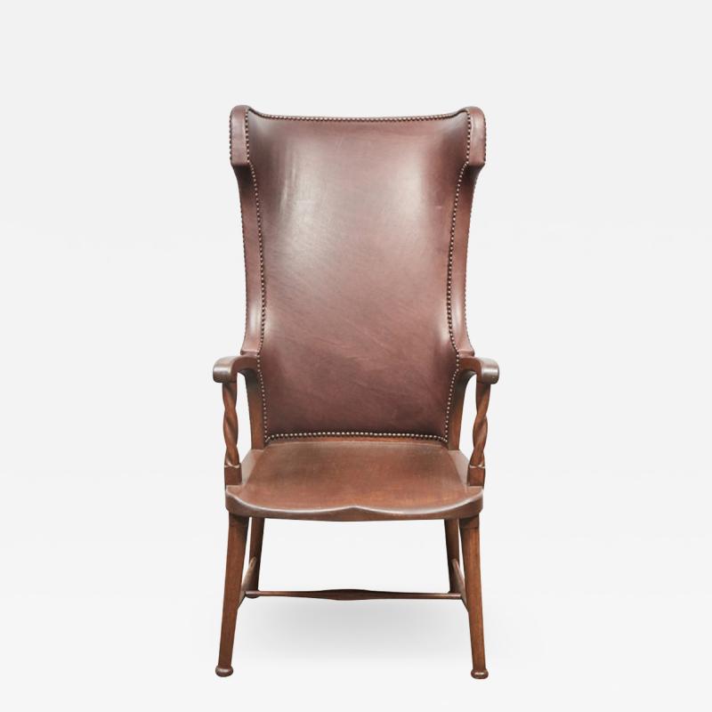 High Back Leather Upholstered Chair