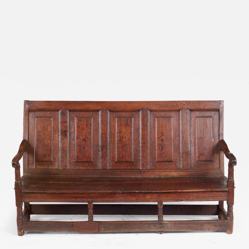 High Back Oak Tavern Bench