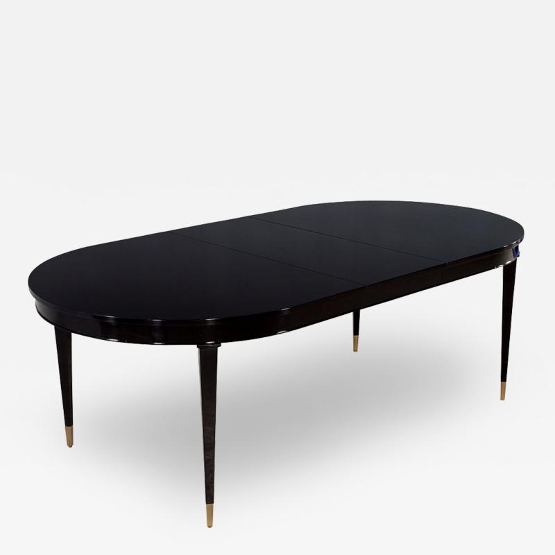 High Gloss Black Lacquered Mahogany Dining Table