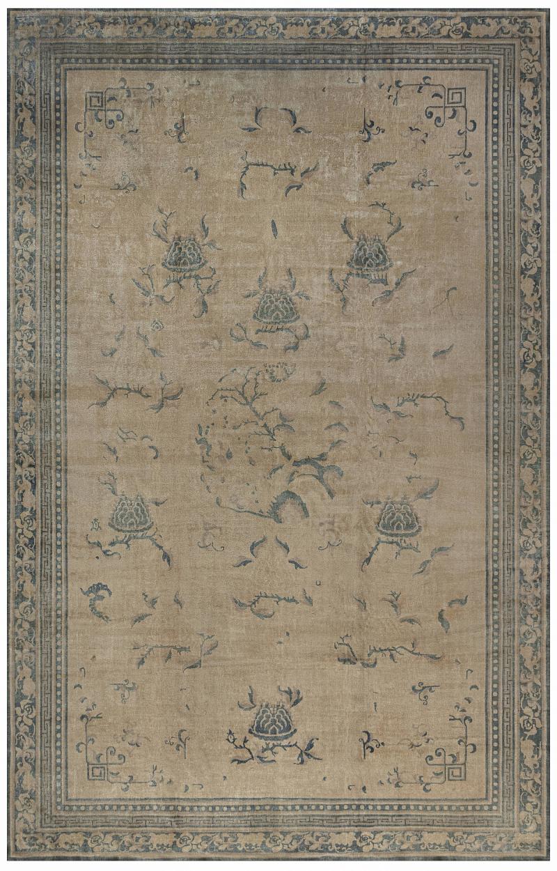 High quality Antique Indian Golden Yellow Handmade Wool Rug