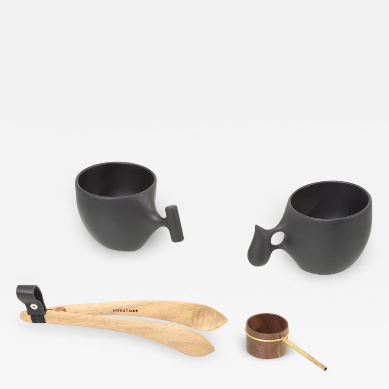 Hokuto Sekine Set of Hand Crafted Mugs Coffee Scoop and Tong by Hokuto Sekine Japan 2021