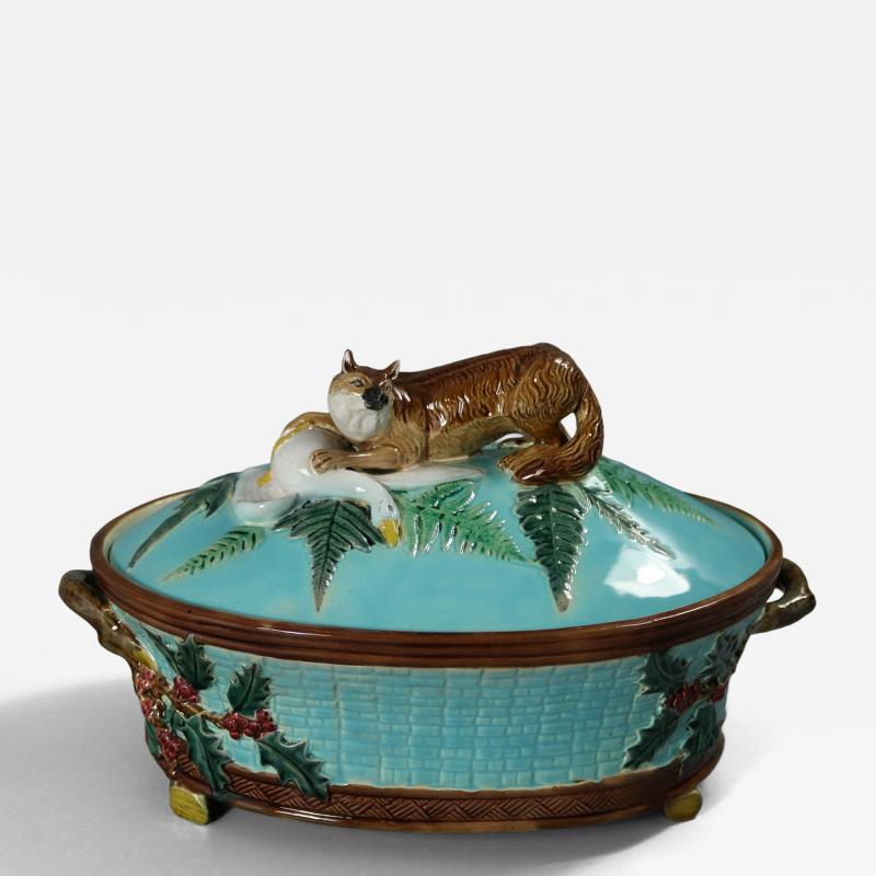 Holdcroft Majolica Fox And Goose Game Pie Dish