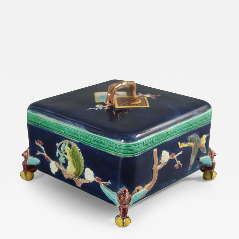 Holdcroft Majolica Square Box and Cover