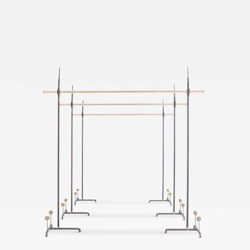 Hollywood Regency Bespoke Clothing Rack in Wrought Iron and Brass 2018