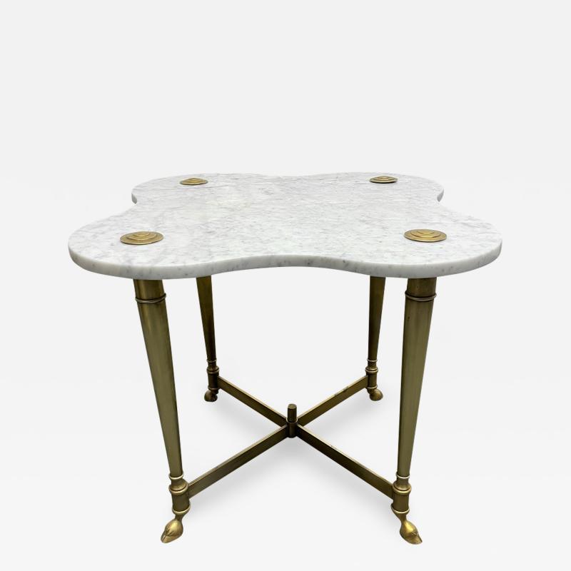 Hollywood Regency Brass and Carrara Marble Table