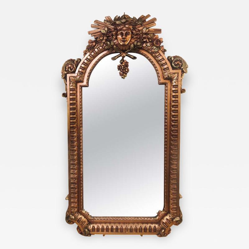 Hollywood Regency Carved Wall Console or Over the Mantle Mirror