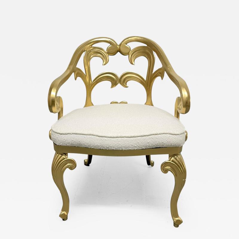 Hollywood Regency Decorative Armchair w Boucl Seat