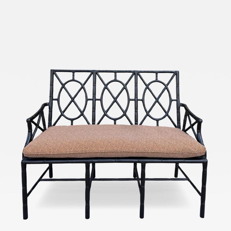 Hollywood Regency Faux Bamboo Loveseat Sofa Settee