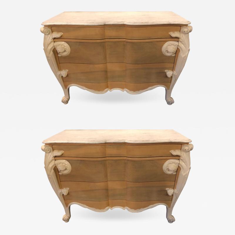 Hollywood Regency Louis XV Commode Nightstands or Dressers by Casaragi a Pair
