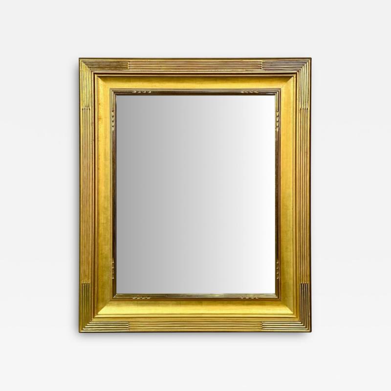 Hollywood Regency Rectangular Mirror Carved Giltwood Water Gilt 21st C 