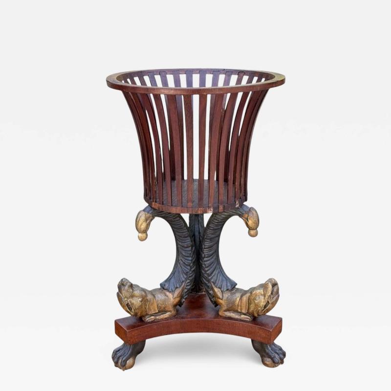 Hollywood Regency Style Mahogany Parcel Gilt Cellarette England 19th c 