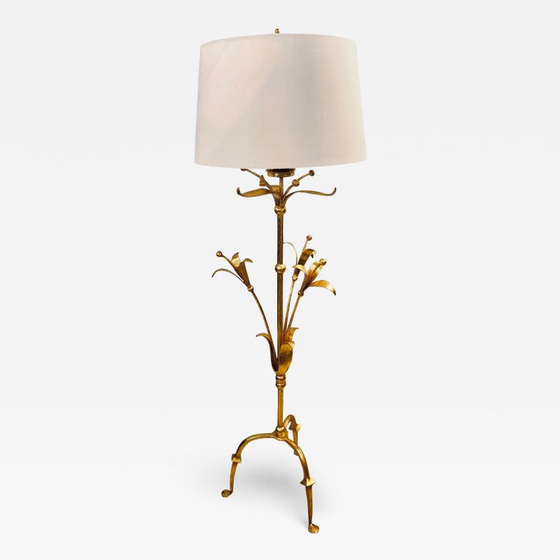 Hollywood Regency Tulip Form Solid Bronze Floor Standing or Tall Lamp