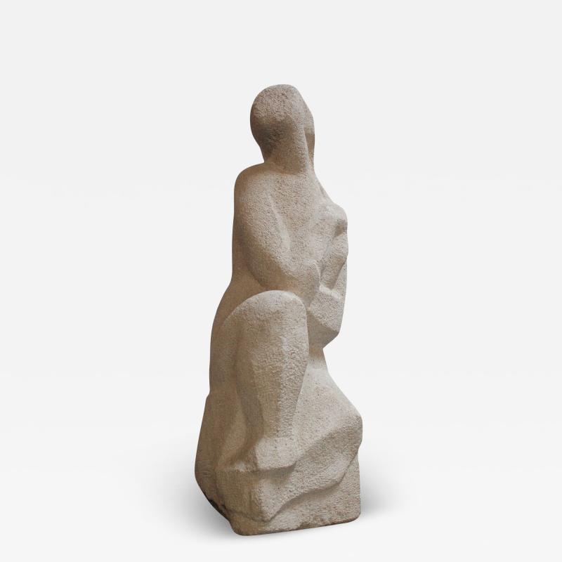 Honorio Garc a Condoy Carved Stone Figurative Sculpture