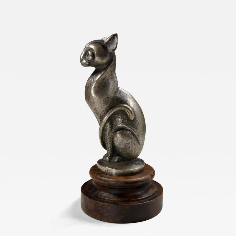 Hood Ornament Mascot Bronze Sculpture of a Cat Paris France 1930