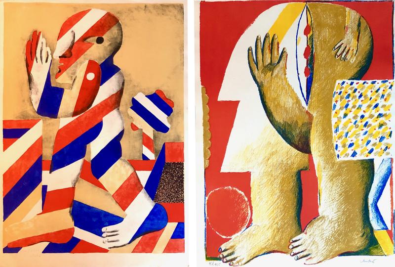 Horst Antes 2 Horst Antes Color Lithographs circa 1968