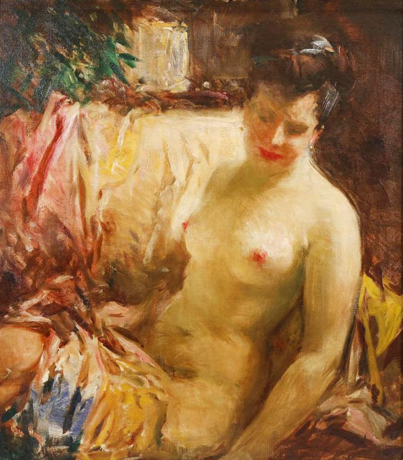 Howard Chandler Christy RECLINING NUDE by Howard Chandler Christy Oil on canvas Framed